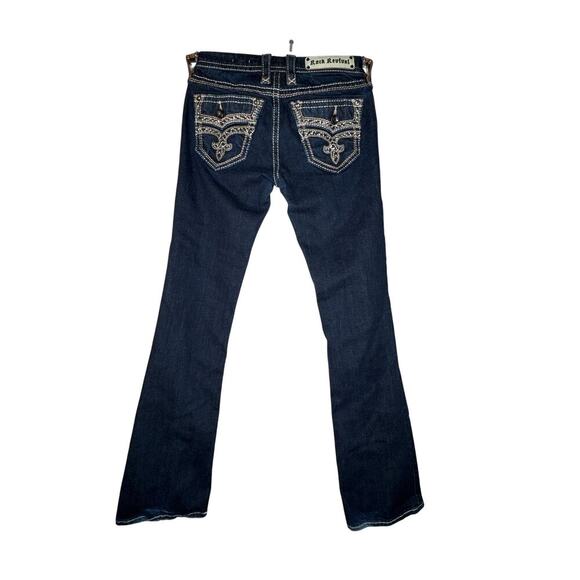 Rock Revival Adorna Bootcut Jeans Women’s Size 26 Dark Wash 31” Inseam Low Rise - Picture 1 of 13
